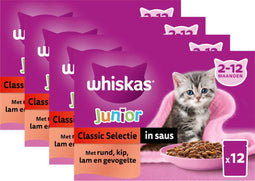 Whiskas Kattenvoer - Junior - Classic Selectie in Saus - 48x85g