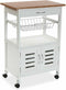 Multifunctionele kar Versa Wit Wielen PVC Hout MDF (37 x 84,5 x 58 cm)