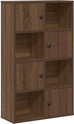 vidaXL - Boekenkast - 60x24x101,5 - cm - bewerkt - hout - bruin - eikenkleurig