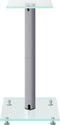 vidaXL - Luidsprekerstandaards - 2 - st - 1 - pijler - gehard - glas - zwart - en - zilver