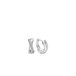 TI SENTO Dames Oorbellen - 925 zilver - Zirconia wit - 7667ZI