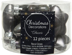 12 Glazen sterren 4 cm warm grijs