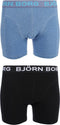 Björn Borg - 2-pack Seasonal Solids Zwart / Blauw Melange - XXL