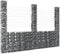vidaXL - Schanskorf - U-vormig - met - 5 - palen - 500x20x200 - cm - ijzer