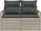 vidaXL - 2-zits - Tuin - Sofa - met - Kussens - Grijs - Poly - Rattan