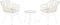 Tafel met twee stoelen DKD Home Decor Wit Metaal Kristal Synthetische rotan 56 x 57,5 x 82 cm