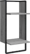 vidaXL - 4-delige - Wandschappenset - met - stangen - bewerkt - hout - grijs - sonoma
