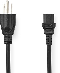 Nedis CEGL11500BK20 - Voedingskabel US-stekker - 200cm - Zwart