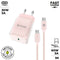 Muvit for Change Glass - Wandlader + USB-C Kabel - Snellader 30 W 3 A - Roze