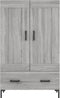 vidaXL - Hoge - kast - 69,5x31x115 - cm - bewerkt - hout - grijs - sonoma - eikenkleurig