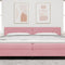 vidaXL - Hoofdbord - met - Kristallen - Knop, - Ge - tuft, - Roze, - 200 - cm, - Fluweel