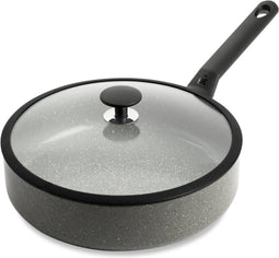 BK Hapjespan met deksel - Granite - ø 28 cm / 4.2 liter - keramische anti-aanbaklaag