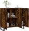 vidaXL - Dressoir - 90x34x80 - cm - bewerkt - hout - gerookt - eikenkleurig