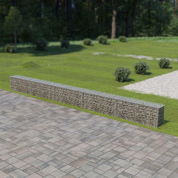 vidaXL - Schanskorfmuur - met - deksels - 600x30x50 - cm - gegalvaniseerd - staal