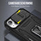 Podec iPhone 14 - Anti-Shock Case Cover - Kickstand Ring met Screenprotector - Zwart