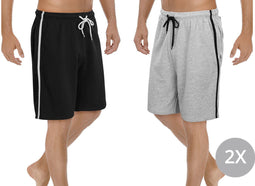 Milanoro - Set van 2 herenshorts - Sportief en comfortabel - Zwart/Grijs (2 stuks)