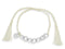 Scmyk BG-264 - Gevlochten armband - Zilver plated schakelketting - Crème