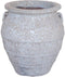 PTMD Athulya White Round Ceramic Jar Pot Rough Finish