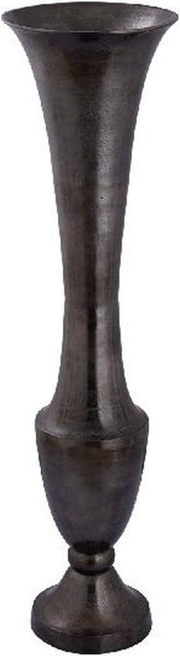 PTMD Bloempot Tedros - 28x24x112 cm - Aluminium - Zwart