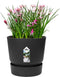Elho Greenville Rond 25 - Bloempot voor Buiten met Waterreservoir - 100% Gerecycled Plastic - Ø 24.5 x H 23.3 cm - Living black