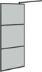 vidaXL - Inloopdouchewand - 80x195 - cm - donker - ESG-glas - zwart