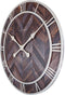 NeXtime- Wandklok - 58cm - Hout/Metaal -Donkerbruin - 'Roman Vintage'