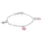 Yep! armband hart - Schakelarmband - 3 hartjes roze emaille - Zilver 13 cm