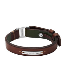 FOSSIL JF04963040 - Heren Armband - Leren armband - Groen en bruin