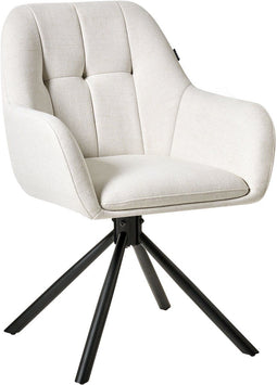 UBLY - Eetkamerstoel - Gebroken wit - Polyester