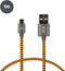 Ksix BXCUSBTNJ - USB naar Micro-USB Kabel - 1 m - Oranje Zwart