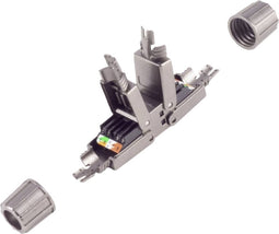 BKL Electronic 10121214 LSA-verbinder, zonder gereedschap, quick, STP, Cat. CAT. 6A Zwart Inhoud: 1 stuk(s)