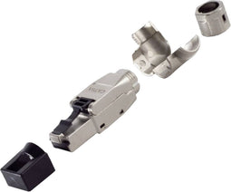 BKL Electronic RJ45 haakse stekker, zonder gereedschap, STP, Cat 6A 10121202 Stekker, recht Aantal polen 8P8C Zilver 1