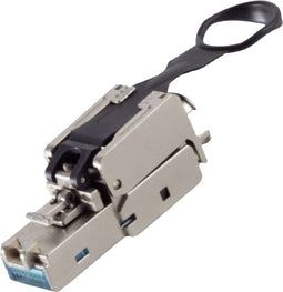 BKL Electronic RJ45-stekker, zonder gereedschap, Easy Pull, STP, Cat 6A 10121203 Stekker, recht Aantal polen 8P8C Zilve