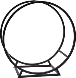 Pro Garden brandhoutrek - metaal - zwart - 50 x 25 x 51 cm - Openhaard accessoires
