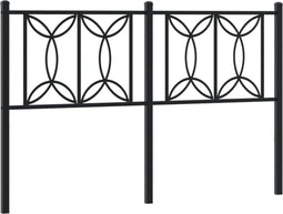 vidaXL - Hoofdbord - 140 - cm - metaal - zwart