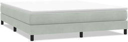 vidaXL - Bed - boxspring - zonder - matras - 180x220 - cm - fluweel - lichtgrijs