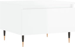 vidaXL - Salontafel - 50x46x35 - cm - bewerkt - hout - hoogglans - wit