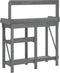 vidaXL - Oppotbank - met - schappen - massief - vurenhout - grijs