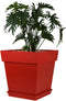 EDA Bloempot Toscane vierkant - kunststof - rood - L39 x B39 x H39 cm - 38 liter - Bloempotten/plantenpotten