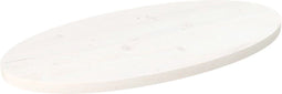 vidaXL - Tafelblad - ovaal - 80x40x2,5 - cm - massief - grenenhout - wit