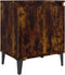 vidaXL - Nachtkastjes - met - metalen - poten - 40x30x50 - cm - gerookt - eikenkleurig