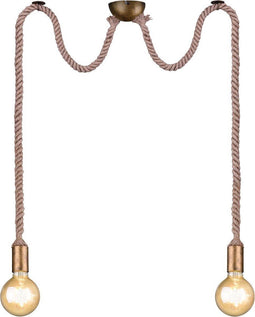 TRIO Leuchten Rope - Hanglamp - E27 60W - Antiek messing