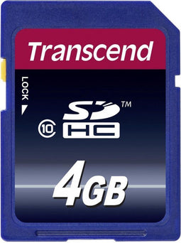 Transcend Premium SD-kaart - 4GB - Class 10 - 10 Mb/s schrijfsnelheid (1 stuk)