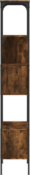 vidaXL - Boekenkast - 5-laags - 76x33x188,5 - cm - bewerkt - hout - gerookt - eiken