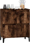 vidaXL - Dressoir - 60x35x70 - cm - bewerkt - hout - gerookt - eikenkleurig