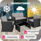 tectake® Wicker Tuinset - Tuinbank en 2 Tuinstoelen - Tafel met Afneembaar Glazen Blad (4 personen)