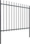 vidaXL - Tuinhek - met - speren - bovenkant - 5,1x1,5 - m - staal - zwart