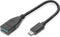 Digitus USB-kabel USB-C stekker, USB-A bus 0.15 m Zwart DB-300315-001-S
