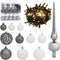 vidaXL - Kunstkerstboom - met - 300 - LED's - kerstballen - en - sneeuw - 180 - cm