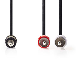 Nedis CAGB22200BK10 - Stereo audiokabel 3,5 mm naar RCA - 100 cm - Grijs